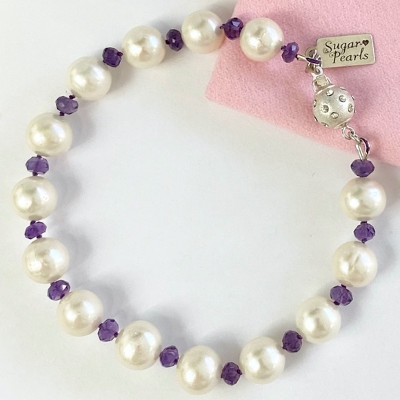 Freshwater Pearl & Amethyst Bracelet - Picture 3 of 5